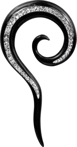 CRYSTAL HORN SPIRAL FISH HOOK SIDE - Shop Tattoobedarf Shop Tattoobedarf