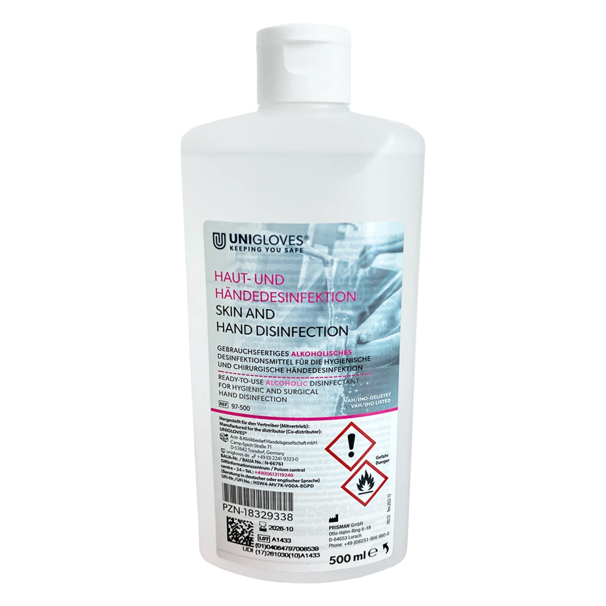 Unigloves Händedesinfektion 500ml